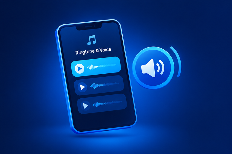 Ringtone and voice options for a fake call