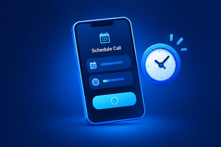 Scheduled fake call timer interface